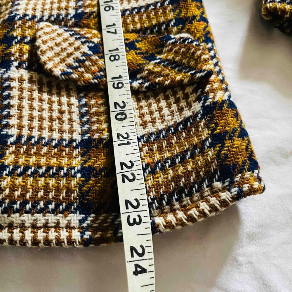 Colorful Vintage Tweed Plaid Blazer - Women's Small (~4-6, petite freindly) - Picture 5 of 7